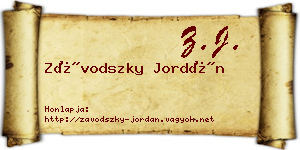 Závodszky Jordán névjegykártya